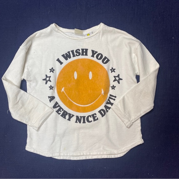 Zara Girl Collection 2 Pc Set SMILEY FACE Tee & Crop Sweatpants Sz 9 Year/134 Cm - Picture 5 of 11